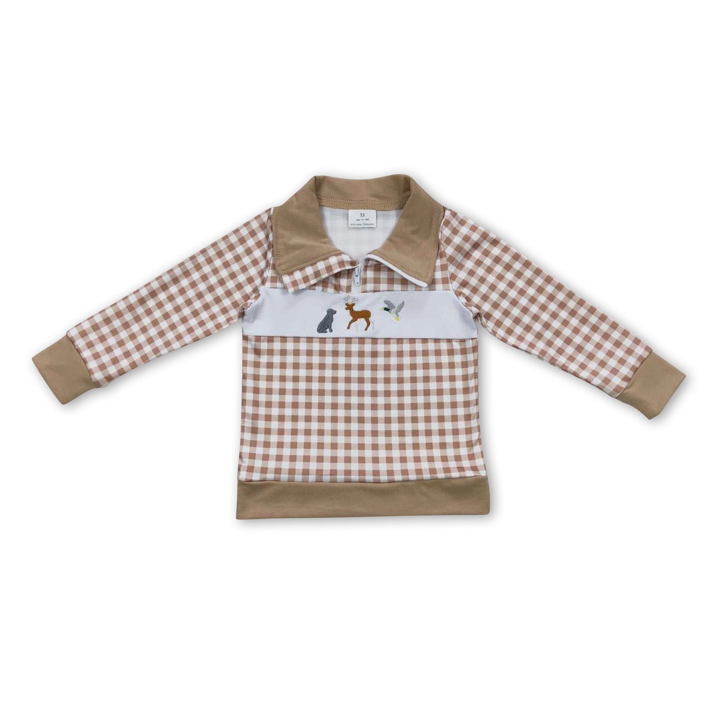 Plaid Dog Deer Duck Boy Pullover