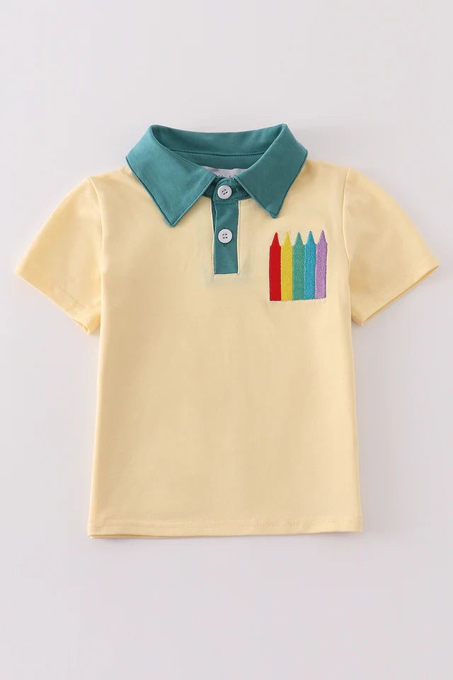 Boys yellow crayon polo