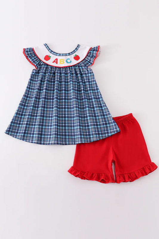 Girls plaid ABC set