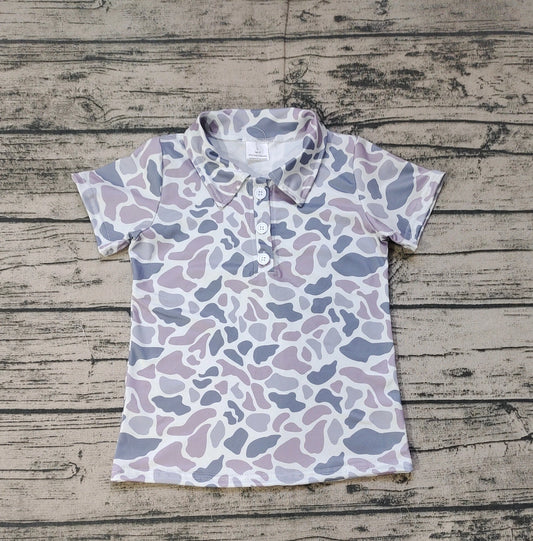 Boys button up polo bottom land Camo