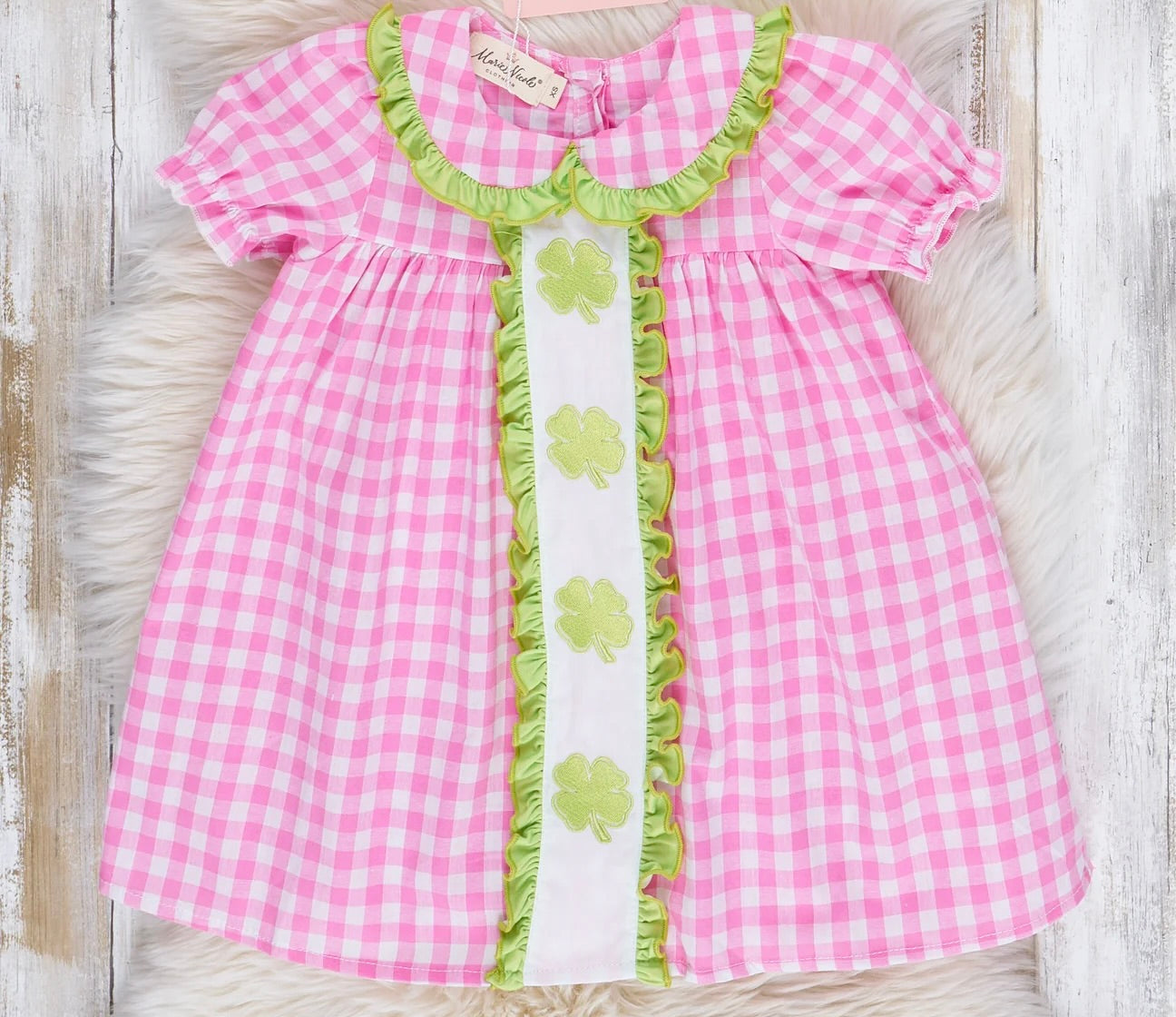 Magenta and Lime Shamrock dress