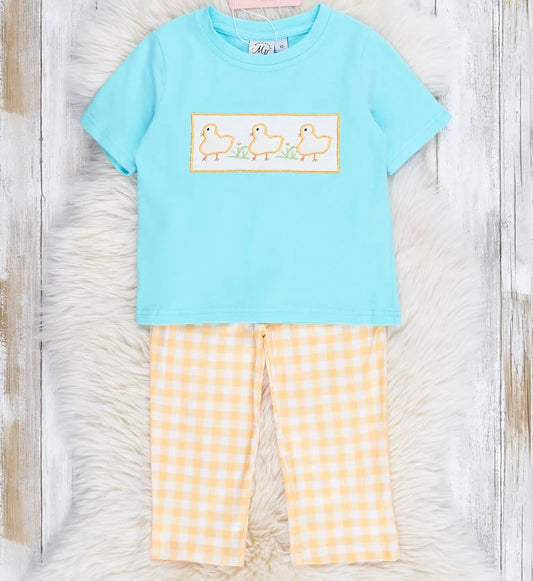 Boys gingham chick outfit