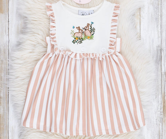 Striped ruffle bunny dress