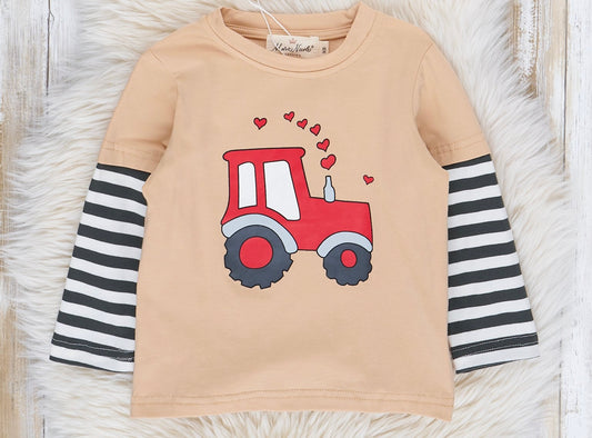 Boys tractor heart shirt