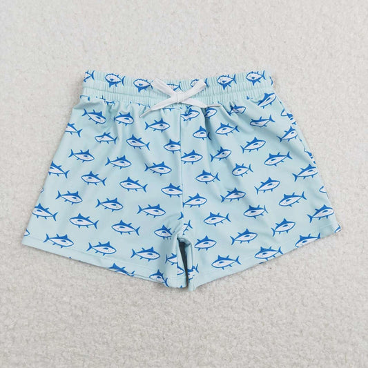 Boys shark swim trunks