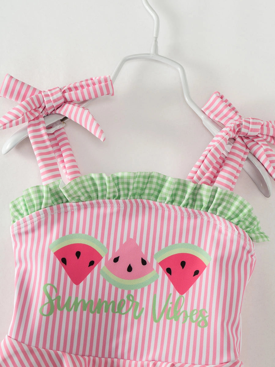 Girls watermelon one piece swimsuit