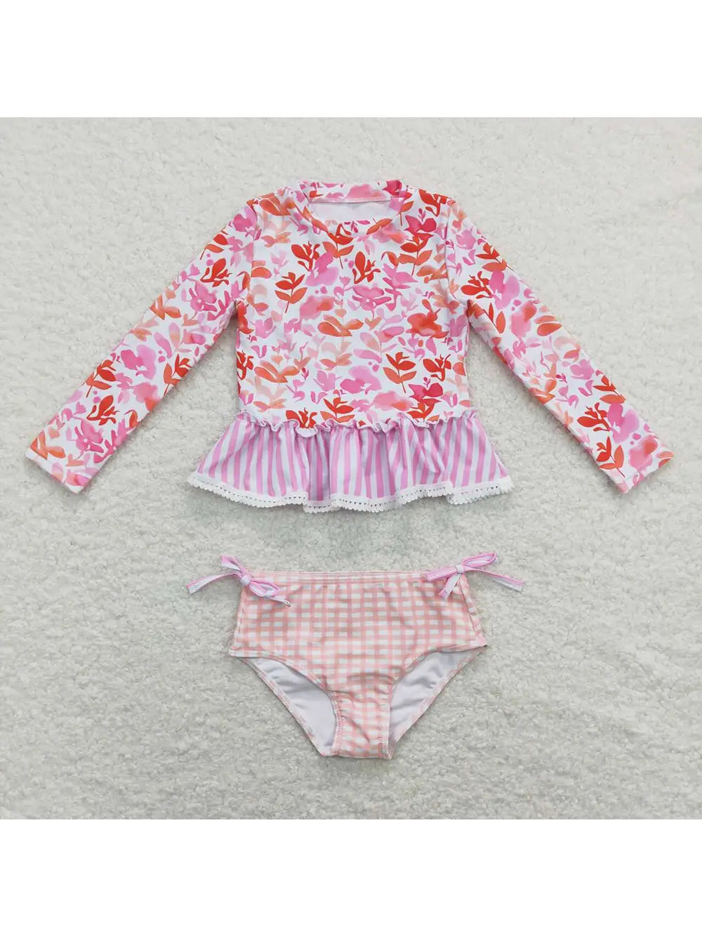 Girls two piece floral swimmie with bummies