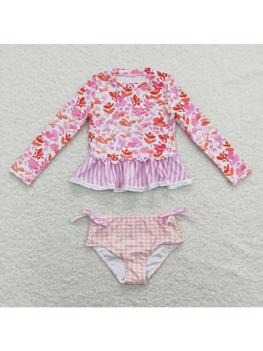 Girls two piece floral swimmie with bummies