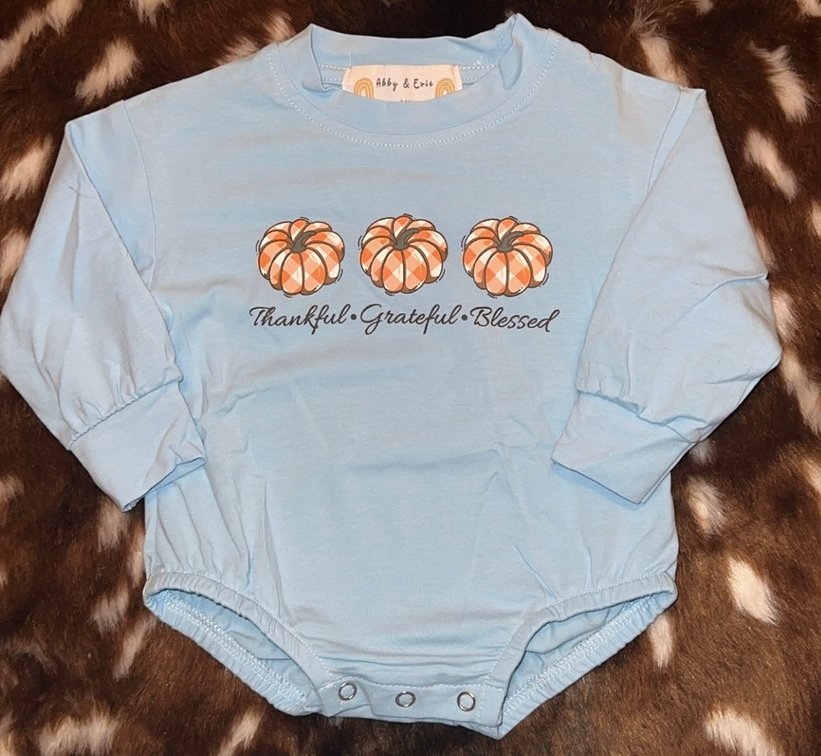 blue long sleeve pumpkin bubble