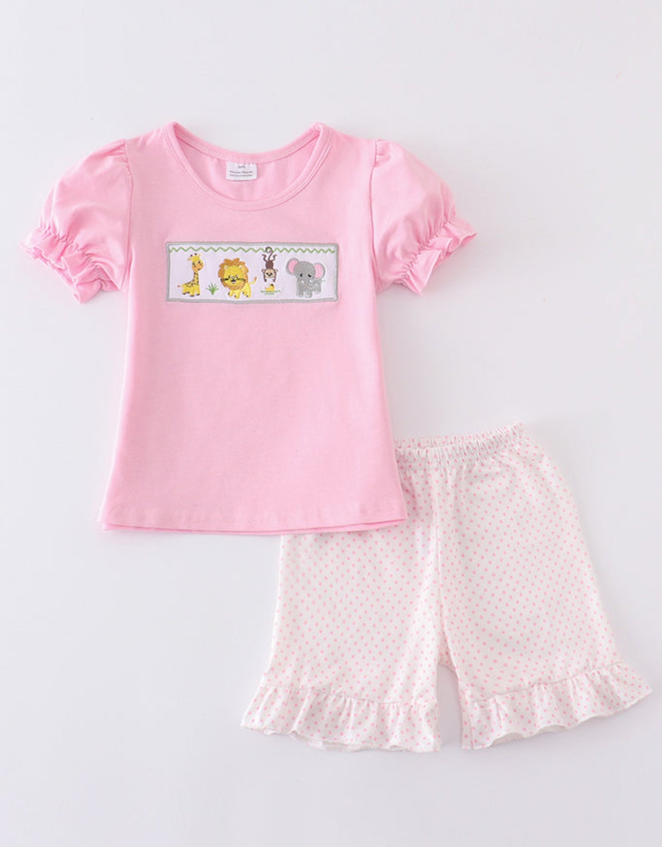 Pink animal ruffle set