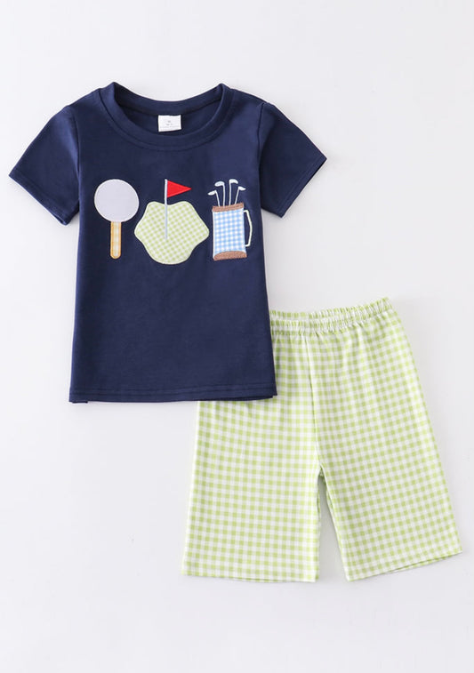 boys navy golf set