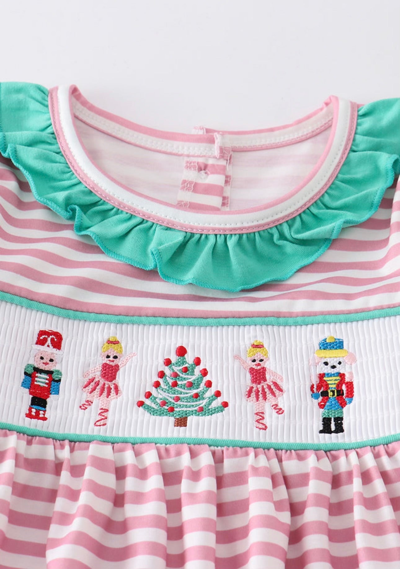 Girls pink smocked nutcracker set