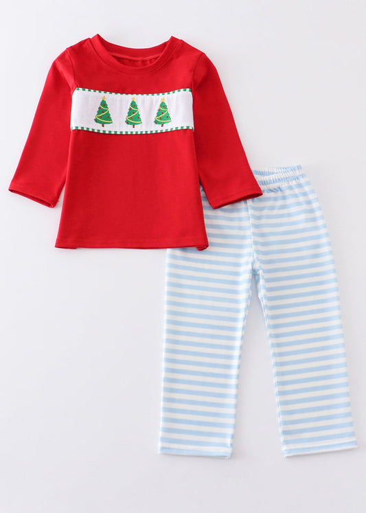 Red Christmas tree boy set