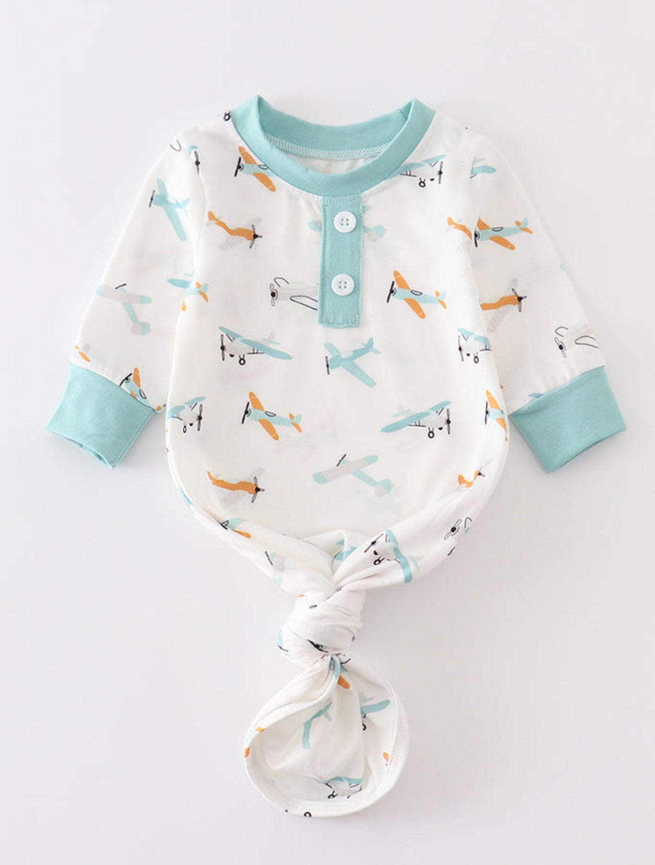 baby boy gown airplanes