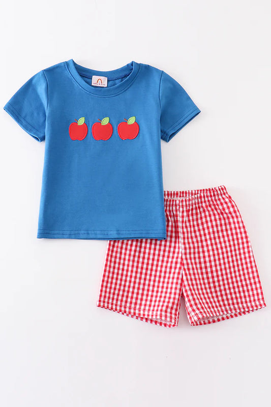 Boys apple embroidery set