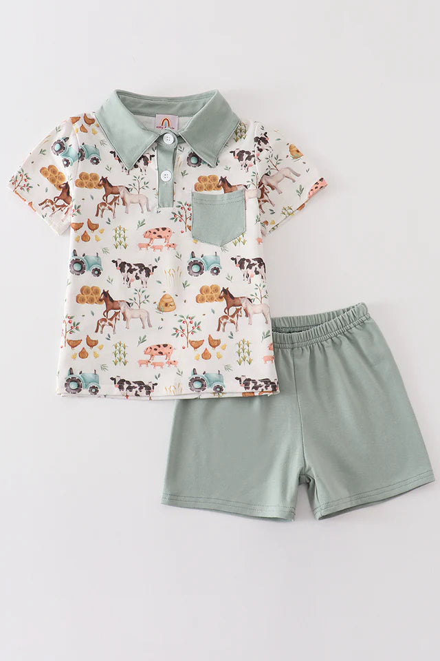 Boys Farm animal polo set