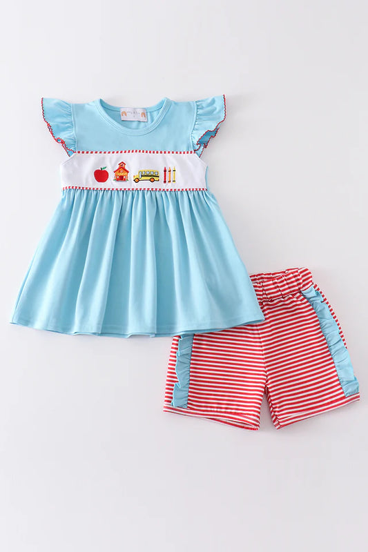 Back to school embroidery girls set