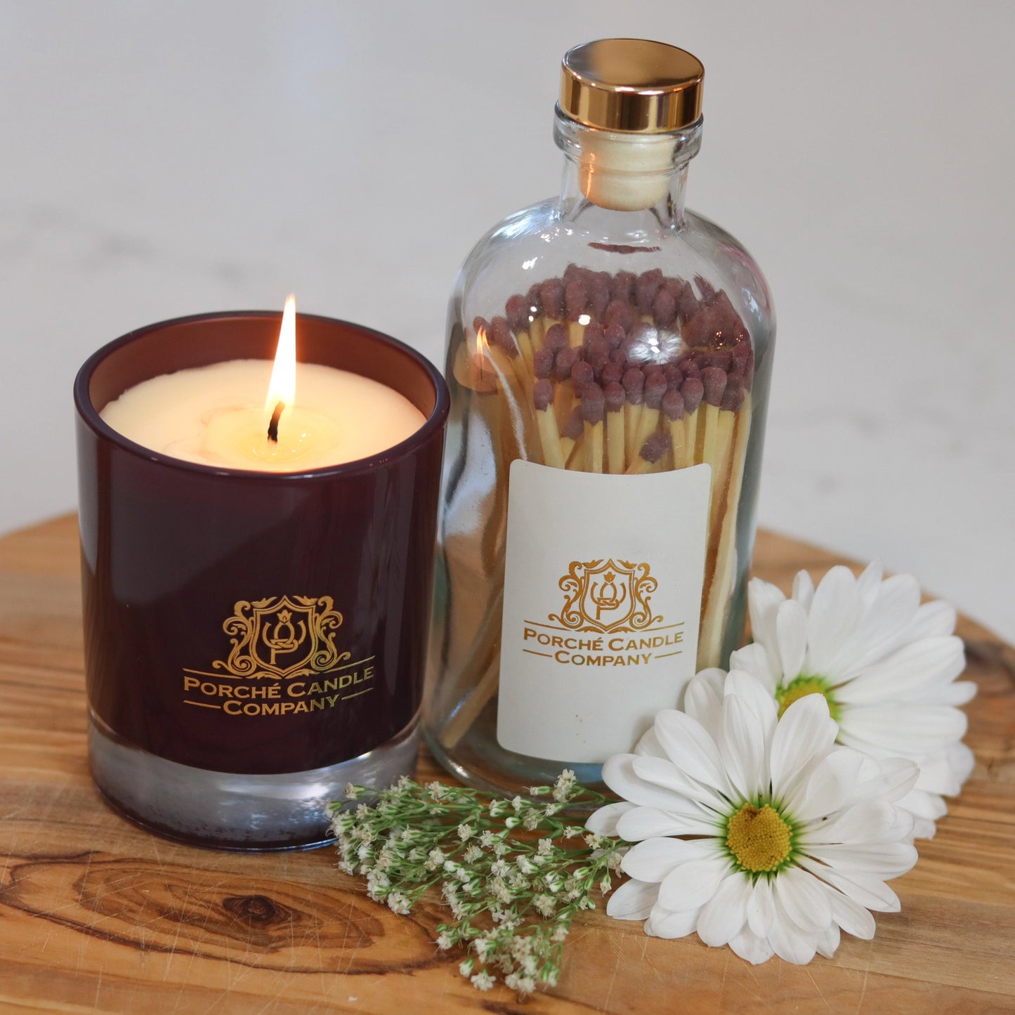 Porche Luxury 8oz Candle and Match set.